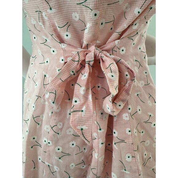 Modcloth Daytime Dynamo Pink Floral Daisy Shirt Dress Casual Gingham Sundress 4 - Picture 10 of 13